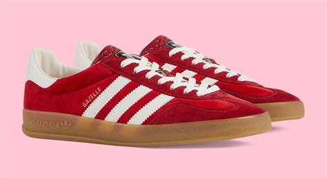 red adidas gazelle gucci|Adidas x Gucci logo.